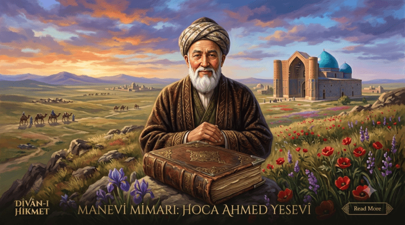 WordPress blog yazısı için özel hazırlanmış Hoca Ahmed Yesevî öne çıkarılan görseli. mehtapaltan hilmialici